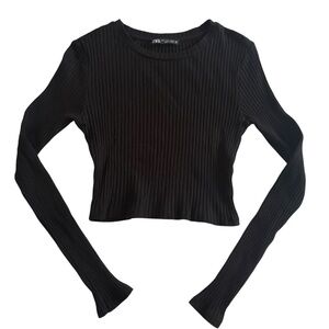 Zara Ribbed Cropped Longsleeve